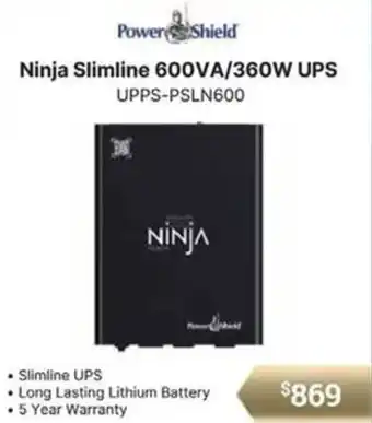 Ninja Slimline 600VA/360W UPS