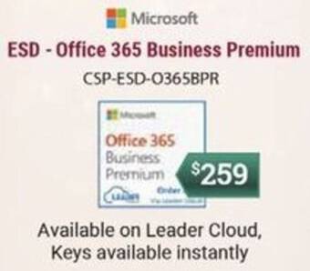 Leader Computers ESD - Office 365 Business Premium CSP-ESD-0365BPR offer