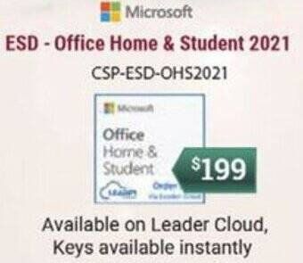 Leader Computers ESD - Office Home & Student 2021 CSP-ESD-OHS2021 offer
