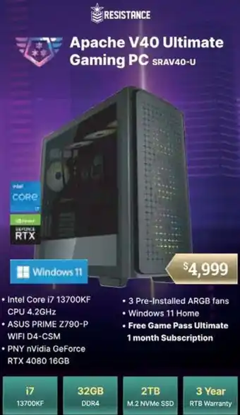 Leader Computers Apache V40 Ultimate Gaming PC SRAV40-U offer
