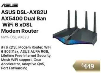 Leader Computers ASUS DSL-AX82U AX5400 Dual Ban WiFi 6 xDSL Modem Router offer