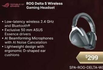 Leader Computers ROG Delta S Wireless Gaming Headset offer