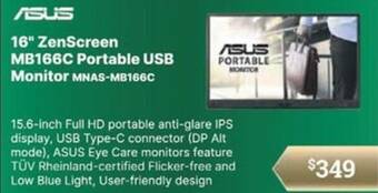 Leader Computers 16 ZenScreen MB166C Portable USB Monitor MNAS-MB166C offer