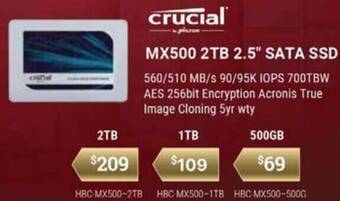Leader Computers MX500 2TB 2.5 SATA SSD offer