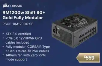 RM1200w Shift 80+ Gold Fully Modular