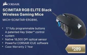 Leader Computers SCIMITAR RGB ELITE Black Wireless Gaming Mice offer