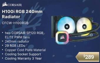 Leader Computers H100i RGB 240mm Radiator offer