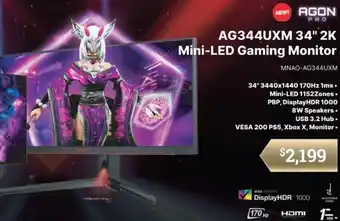 AG344UXM 34 2K Mini-LED Gaming Monitor