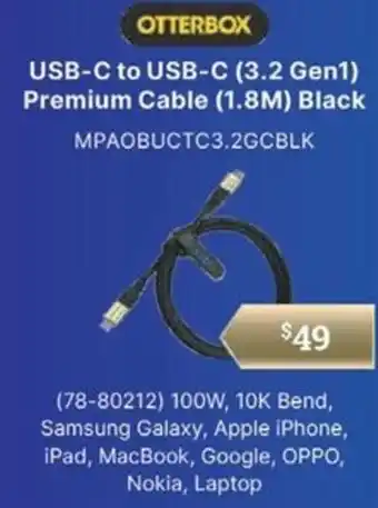 Leader Computers USB-C to USB-C (3.2 Gen1) Premium Cable (1.8M) Black offer
