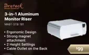 Leader Computers 3-in-1 Aluminum Monitor Riser offer