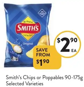 Foodworks Smith's Chips or Poppables 90-175g offer