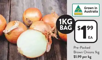 Foodworks Pre-Packed Brown Onions 1kg offer