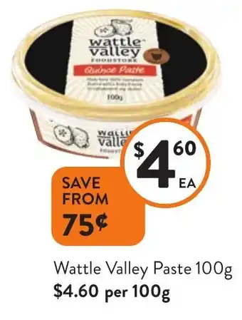 Foodworks Wattle Valley Paste 100g offer