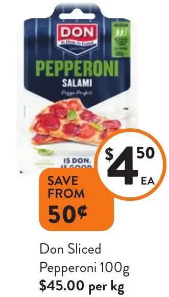 Foodworks Don Sliced Pepperoni 100g offer