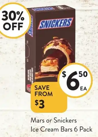 Foodworks Mars or Snickers Ice Cream Bars offer