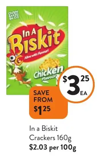 Foodworks In a Biskit Crackers 160g offer