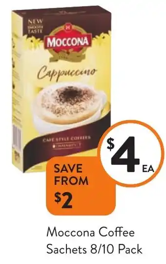 Foodworks Moccona Coffee Sachets 8/10 Pack offer