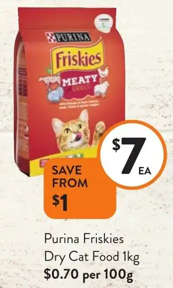 Foodworks Purina Friskies Dry Cat Food 1kg offer