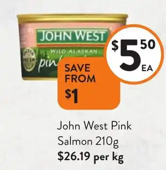 Foodworks John West Pink Salmon 210g offer