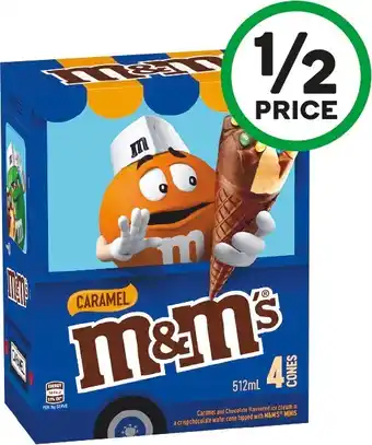 Woolworths Mars M&Mu2019s Cones 512-520ml Pk 4 offer