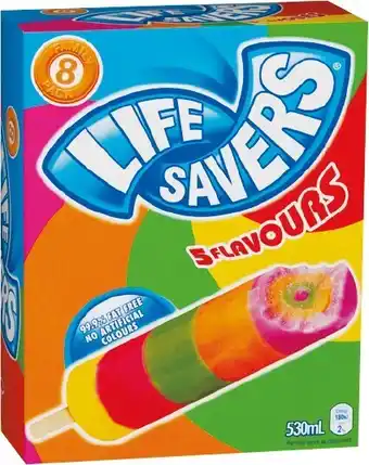 Woolworths Lifesavers 5 Flavours 530ml Pk 8 offer
