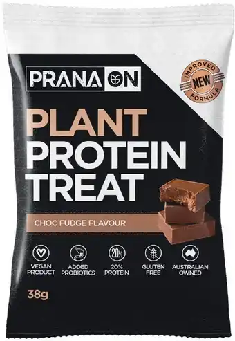 Woolworths Prana On Plant Protein Treat Choc Fudge Flavour 38g offer