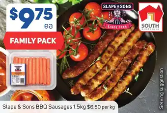 Foodland Slape & Sons BBQ Sausages 1.5kg offer