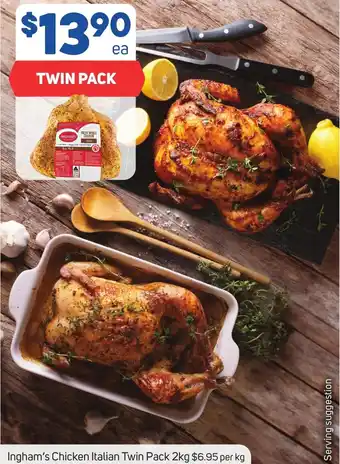 Foodland Ingham's Chicken Italian Twin Pack 2kg offer