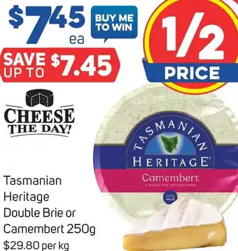 Foodland Tasmanian Heritage Double Brie or Camembert 250g offer
