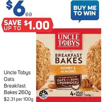 Foodland Uncle Tobys Oats Breakfast Bakes 260g offer