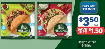 Foodland Helga's Wraps 445-508g offer