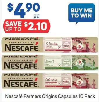 Foodland Nescafé Farmers Origins Capsules 10 Pack offer