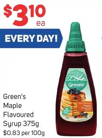 Foodland Green's Maple Flavoured Syrup 375g offer