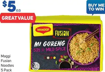 Foodland Maggi Fusian Noodles 5 Pack offer