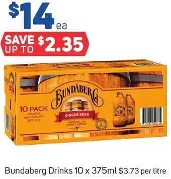 Foodland Bundaberg Drinks 10 x 375ml offer