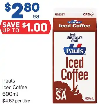 Foodland Pauls Iced Coffee 600ml offer