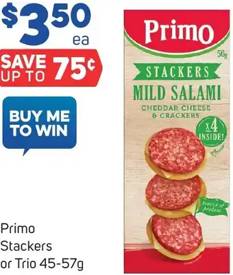 Foodland Primo Stackers or Trio 45-57g offer