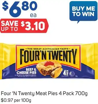 Four 'N Twenty Meat Pies 4 Pack 700g
