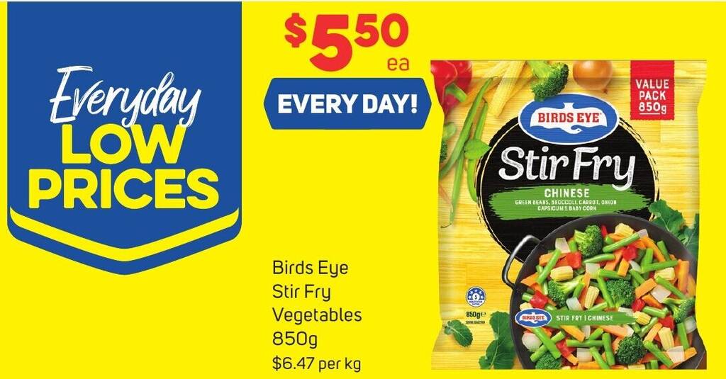 Birds Eye Stir Fry Vegetables 850g offer at Foodland