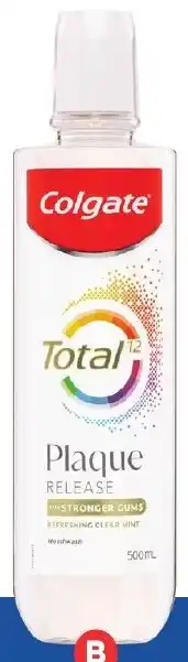 Foodland Colgate Total Plaque Mouthwash 500ml offer