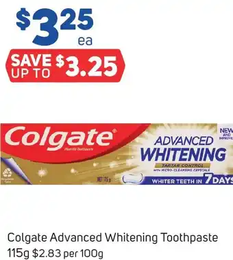 Foodland Colgate Advanced Whitening Toothpaste 115g offer