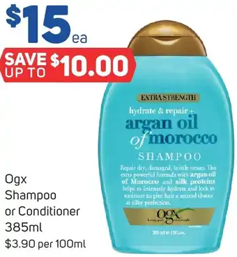 Foodland Ogx Shampoo or Conditioner 385ml offer
