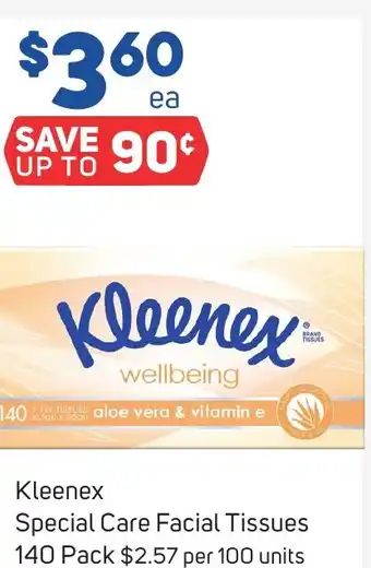 Foodland Kleenex Special Care Facial Tissues 140 Pack offer