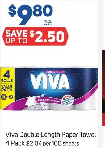Foodland Viva Double Length Paper Towel 4 Pack offer