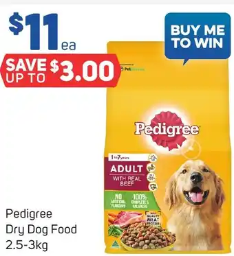 Foodland Pedigree Dry Dog Food 2.5-3kg offer