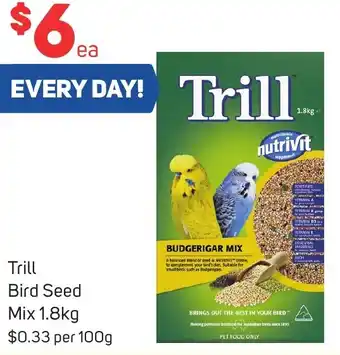 Foodland Trill Bird Seed Mix 1.8kg offer