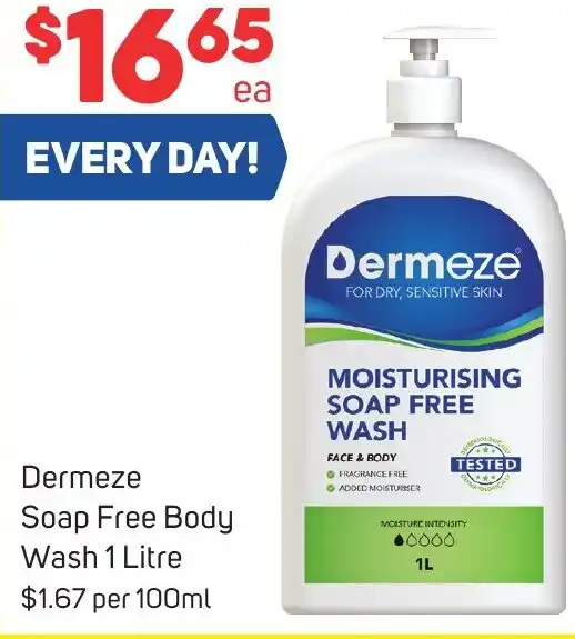 Dermeze Soap Free Body Wash 1 Litre offer at Foodland