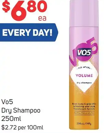 Foodland VO5 Dry Shampoo 250ml offer