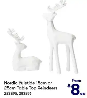 BIG W Nordic Yuletide 15cm or 25cm Table Top Reindeers offer