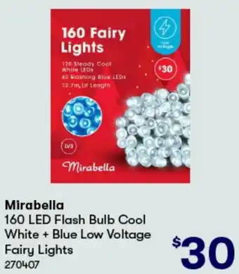 Mirabella 160 LED Flash Bulb Cool White + Blue Low Voltage Fairy Lights